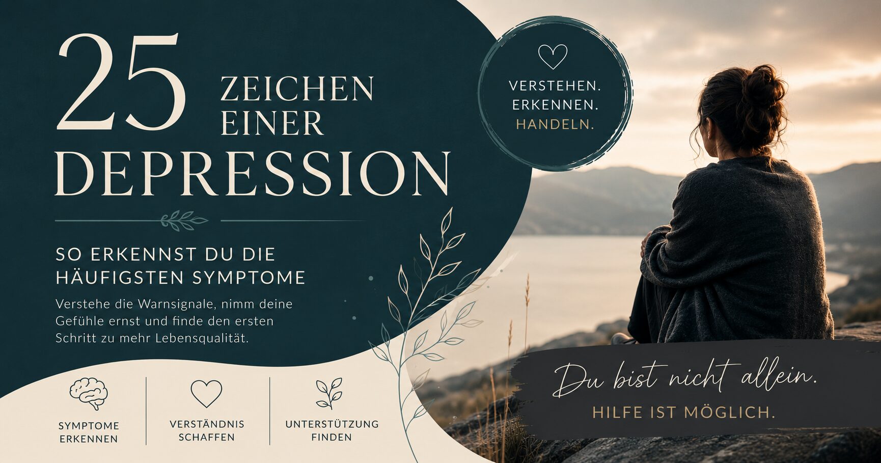 25 Zeichen einer Depression - Titelbild zum Blogbeitrag von Peer-Mentorin Claudia Mecklenburg